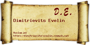 Dimitrievits Evelin névjegykártya